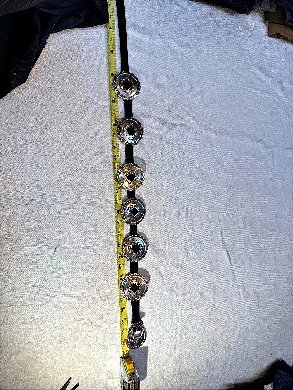 Brighton Concho Belt in Black & Gold Like New